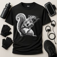 Squirrel Playing Guitar Rock And Roll Cooling Performance Crew T-Shirt