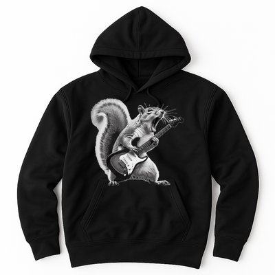 Squirrel Playing Guitar Rock And Roll Hoodie