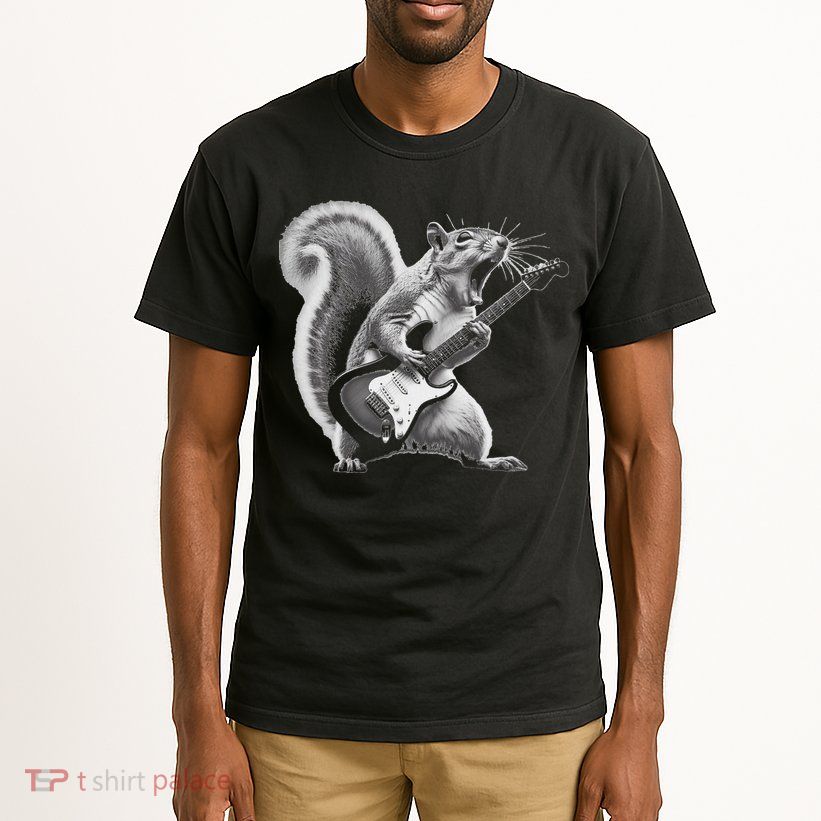Squirrel Playing Guitar Rock And Roll Tall T-Shirt