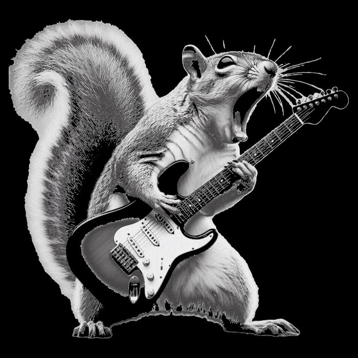 Squirrel Playing Guitar Rock And Roll 7-Panel Snapback Hat