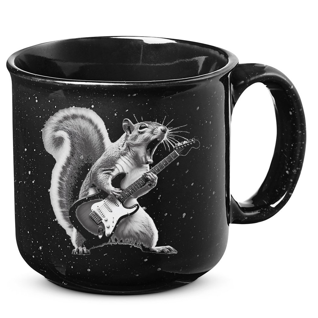 Squirrel Playing Guitar Rock And Roll 15oz Campfire Ceramic Mug