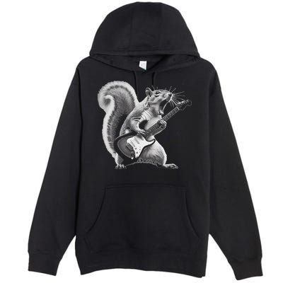 Squirrel Playing Guitar Rock And Roll Premium Pullover Hoodie