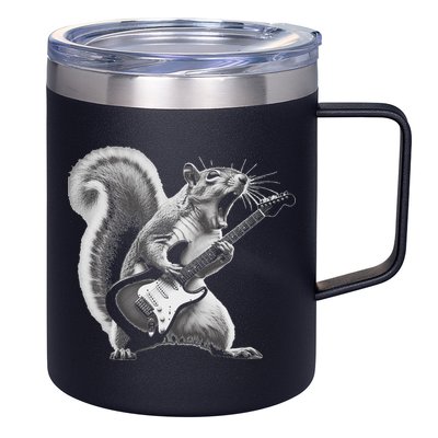 Squirrel Playing Guitar Rock And Roll 12oz Stainless Steel Coffee Mug