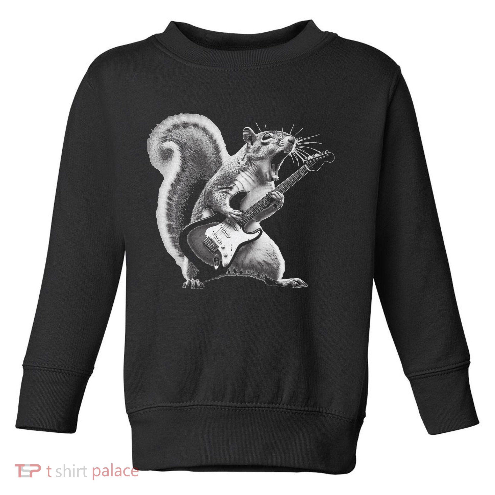 Squirrel Playing Guitar Rock And Roll Toddler Sweatshirt