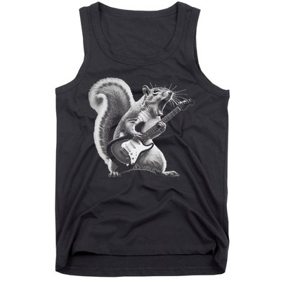 Squirrel Playing Guitar Rock And Roll Tank Top