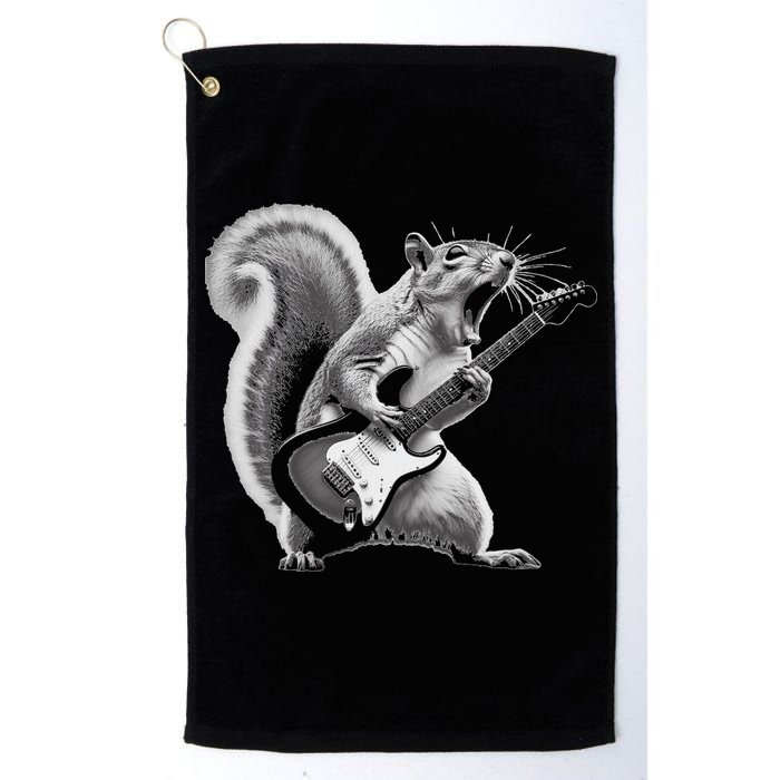 Squirrel Playing Guitar Rock And Roll Golf Towel