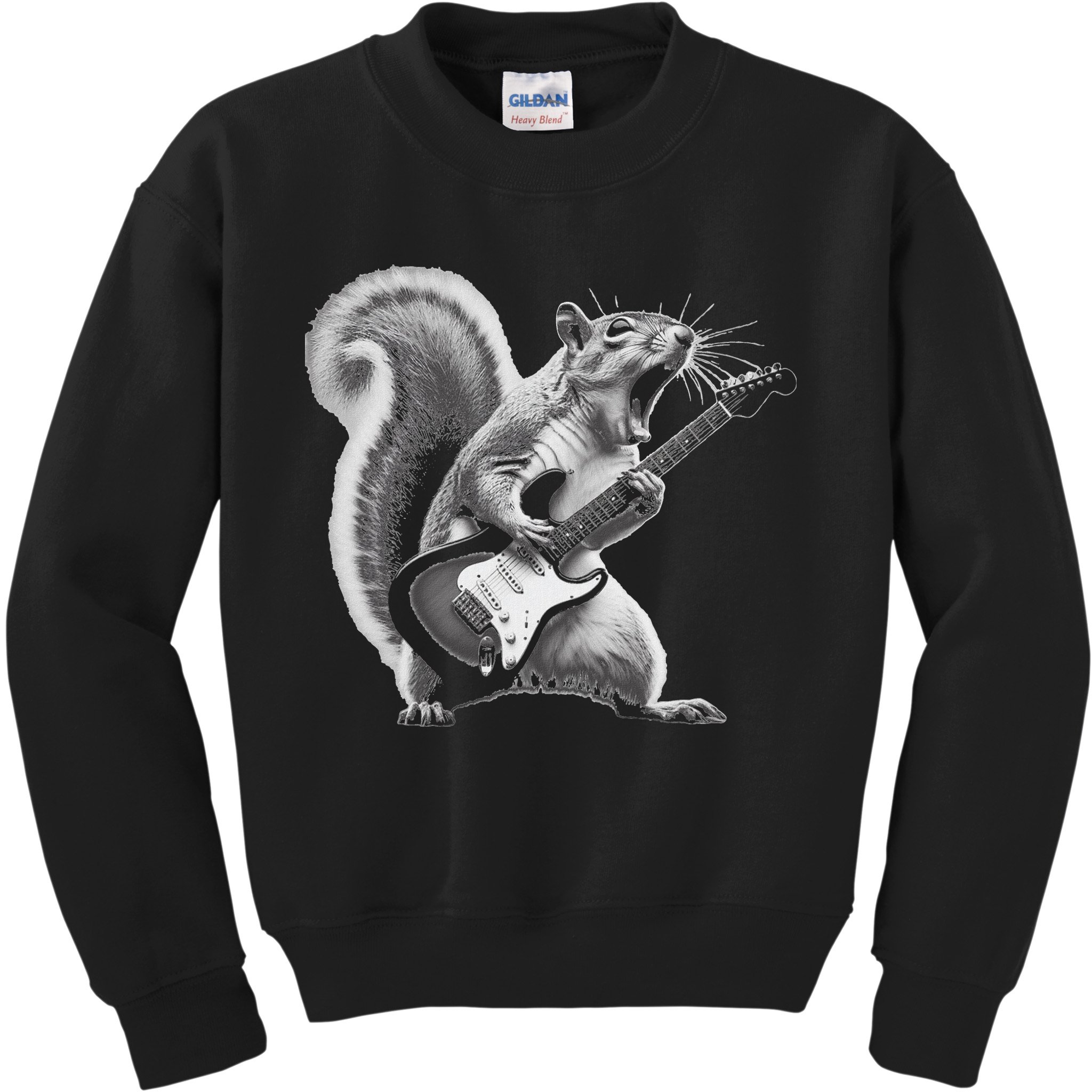Squirrel Playing Guitar Rock And Roll Kids Sweatshirt