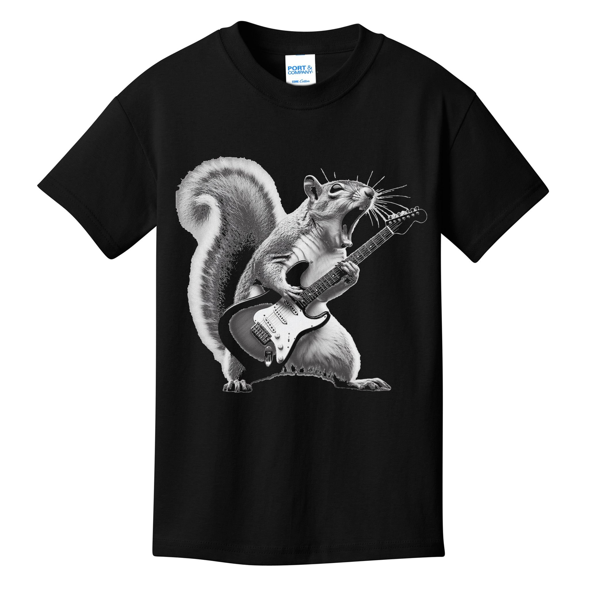 Squirrel Playing Guitar Rock And Roll Kids T-Shirt