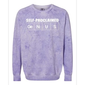 Self Proclaimed Genius Funny Gift Colorblast Crewneck Sweatshirt