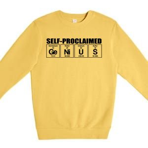 Self Proclaimed Genius Funny Gift Premium Crewneck Sweatshirt