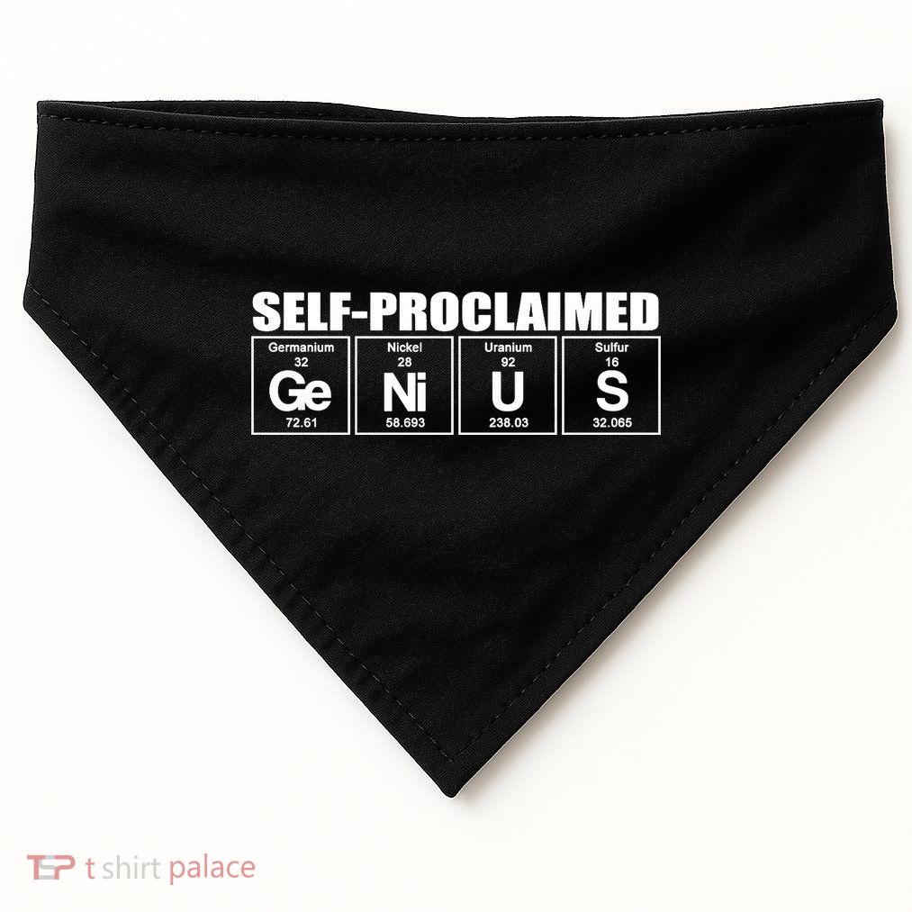 Self Proclaimed Genius Funny Gift USA-Made Doggie Bandana