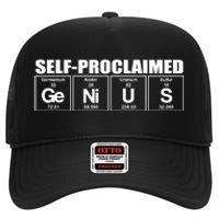 Self Proclaimed Genius Funny Gift High Crown Mesh Back Trucker Hat