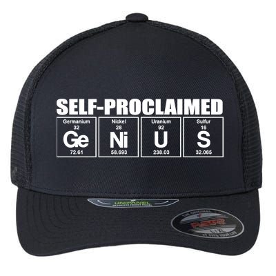 Self Proclaimed Genius Funny Gift Flexfit Unipanel Trucker Cap