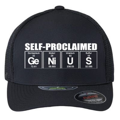 Self Proclaimed Genius Funny Gift Flexfit Unipanel Trucker Cap