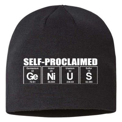 Self Proclaimed Genius Funny Gift Sustainable Beanie