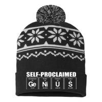 Self Proclaimed Genius Funny Gift USA-Made Snowflake Beanie