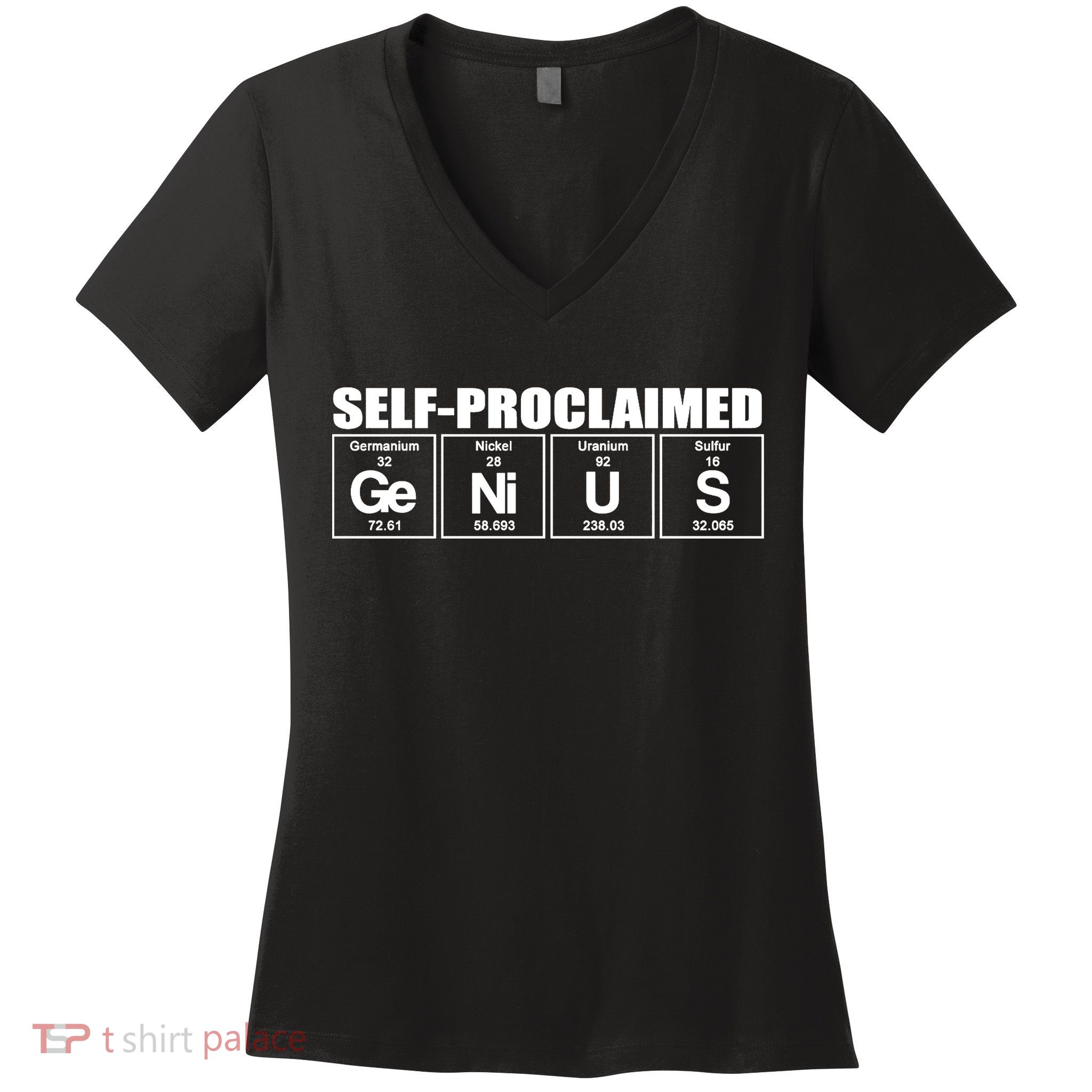 Self Proclaimed Genius Funny Gift Women's V-Neck T-Shirt