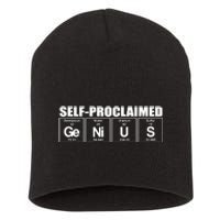 Self Proclaimed Genius Funny Gift Short Acrylic Beanie