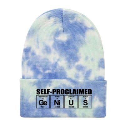 Self Proclaimed Genius Funny Gift Tie Dye 12in Knit Beanie