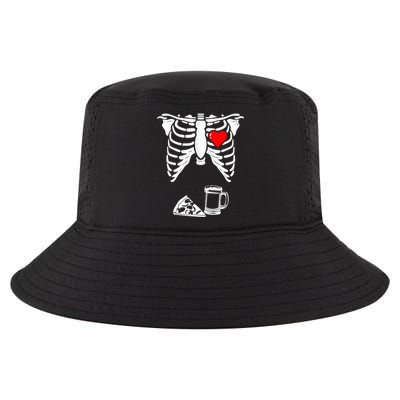 Skeleton Pregnancy Gift Pizza Beer Xray Halloween Soon Dad Gift Cool Comfort Performance Bucket Hat