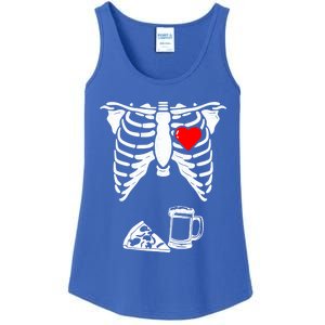 Skeleton Pregnancy Gift Pizza Beer Xray Halloween Soon Dad Gift Ladies Essential Tank