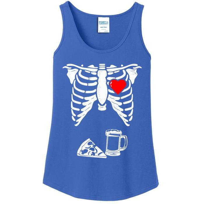 Skeleton Pregnancy Gift Pizza Beer Xray Halloween Soon Dad Gift Ladies Essential Tank