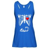 Skeleton Pregnancy Gift Pizza Beer Xray Halloween Soon Dad Gift Ladies Essential Flowy Tank