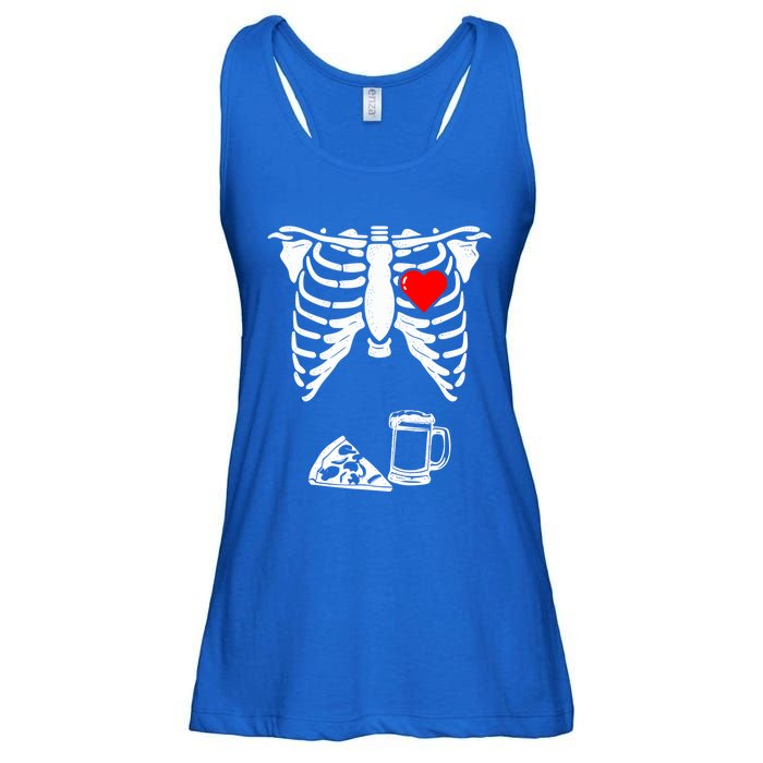 Skeleton Pregnancy Gift Pizza Beer Xray Halloween Soon Dad Gift Ladies Essential Flowy Tank