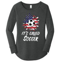 Soccer Players Gift Its Called Soccer funny futbol Long Sleeve Women's Perfect Tri Tunic Long Sleeve Shirt