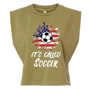 Soccer Players Gift Its Called Soccer funny futbol Long Sleeve Garment-Dyed Women's Muscle Tee