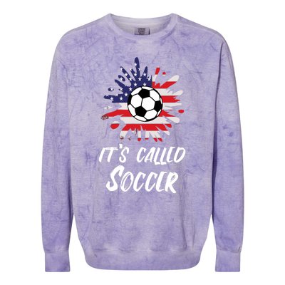 Soccer Players Gift Its Called Soccer funny futbol Colorblast Crewneck Sweatshirt