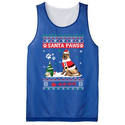 Santa Paws Ger Shepherd Merry Christmas Dog Funny Xmas Funny Gift Mesh Reversible Basketball Jersey Tank