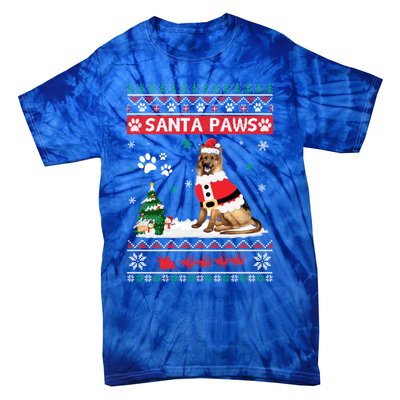 Santa Paws Ger Shepherd Merry Christmas Dog Funny Xmas Funny Gift Tie-Dye T-Shirt