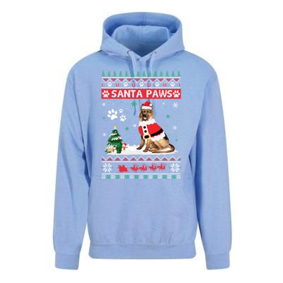 Santa Paws Ger Shepherd Merry Christmas Dog Funny Xmas Funny Gift Unisex Surf Hoodie