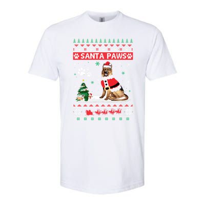 Santa Paws Ger Shepherd Merry Christmas Dog Funny Xmas Funny Gift Softstyle® CVC T-Shirt