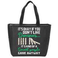 Smart People Game Anyway Dominoes Lover Domino Player Zip Tote Bag