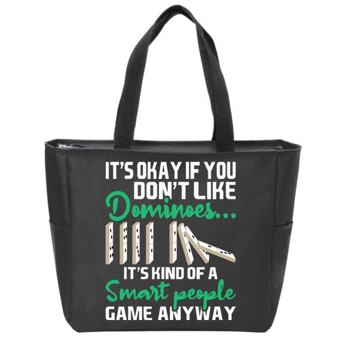 Smart People Game Anyway Dominoes Lover Domino Player Zip Tote Bag