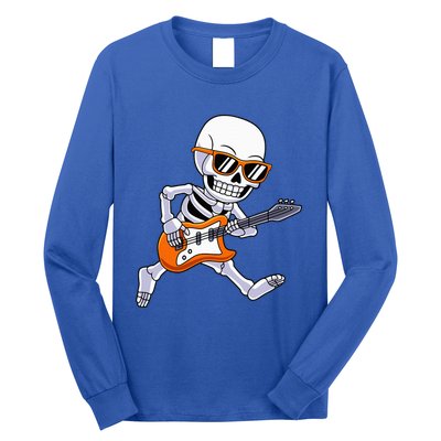 Skeleton Playing Guitar Rock & Roll Halloween Long Sleeve Shirt