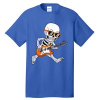 Skeleton Playing Guitar Rock & Roll Halloween Tall T-Shirt