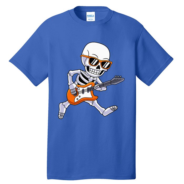 Skeleton Playing Guitar Rock & Roll Halloween Tall T-Shirt