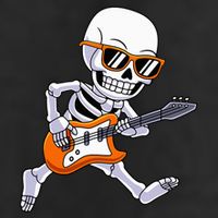 Skeleton Playing Guitar Rock Roll Kids Halloween 11oz C Handle Ceramic Mug