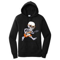 Skeleton Playing Guitar Rock Roll Kids Halloween Women's Pullover Hoodie