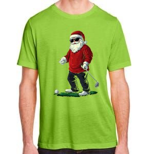 Santa Playing Golf Christmas Golfer Xmas Gift Adult ChromaSoft Performance T-Shirt