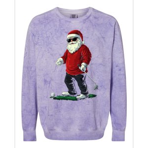 Santa Playing Golf Christmas Golfer Xmas Gift Colorblast Crewneck Sweatshirt