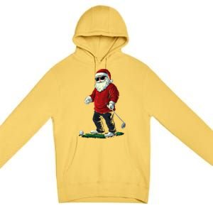 Santa Playing Golf Christmas Golfer Xmas Gift Premium Pullover Hoodie