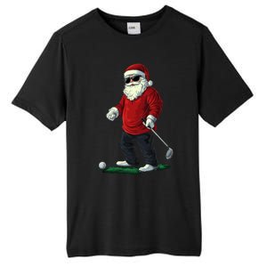 Santa Playing Golf Christmas Golfer Xmas Gift Tall Fusion ChromaSoft Performance T-Shirt