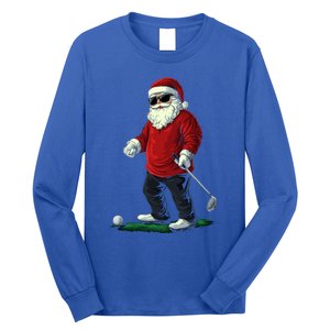 Santa Playing Golf Christmas Golfer Xmas Gift Long Sleeve Shirt