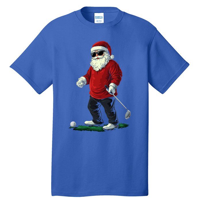 Santa Playing Golf Christmas Golfer Xmas Gift Tall T-Shirt