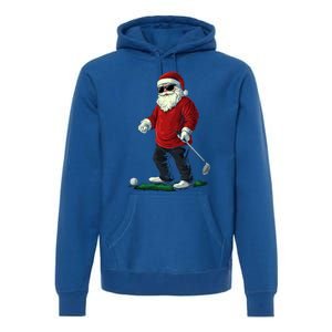 Santa Playing Golf Christmas Golfer Xmas Gift Premium Hoodie