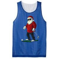 Santa Playing Golf Christmas Golfer Xmas Gift Mesh Reversible Basketball Jersey Tank